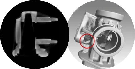 ﻿未经过射束硬化修正的 2D 和 3D 扫描视图