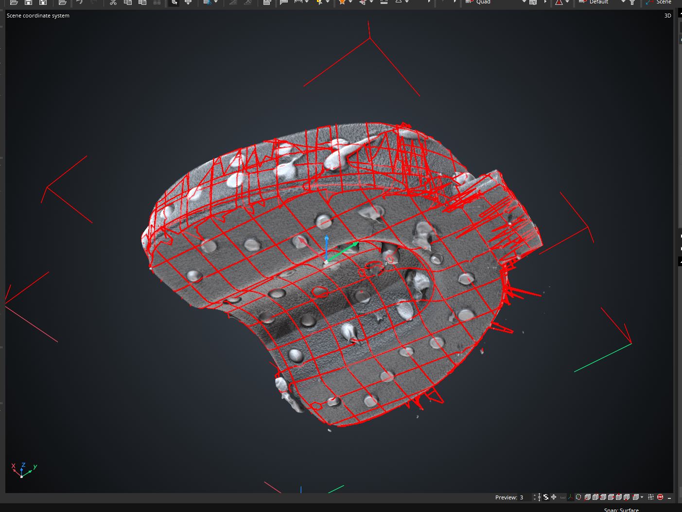Fitting freeform surfaces on surface of upper section